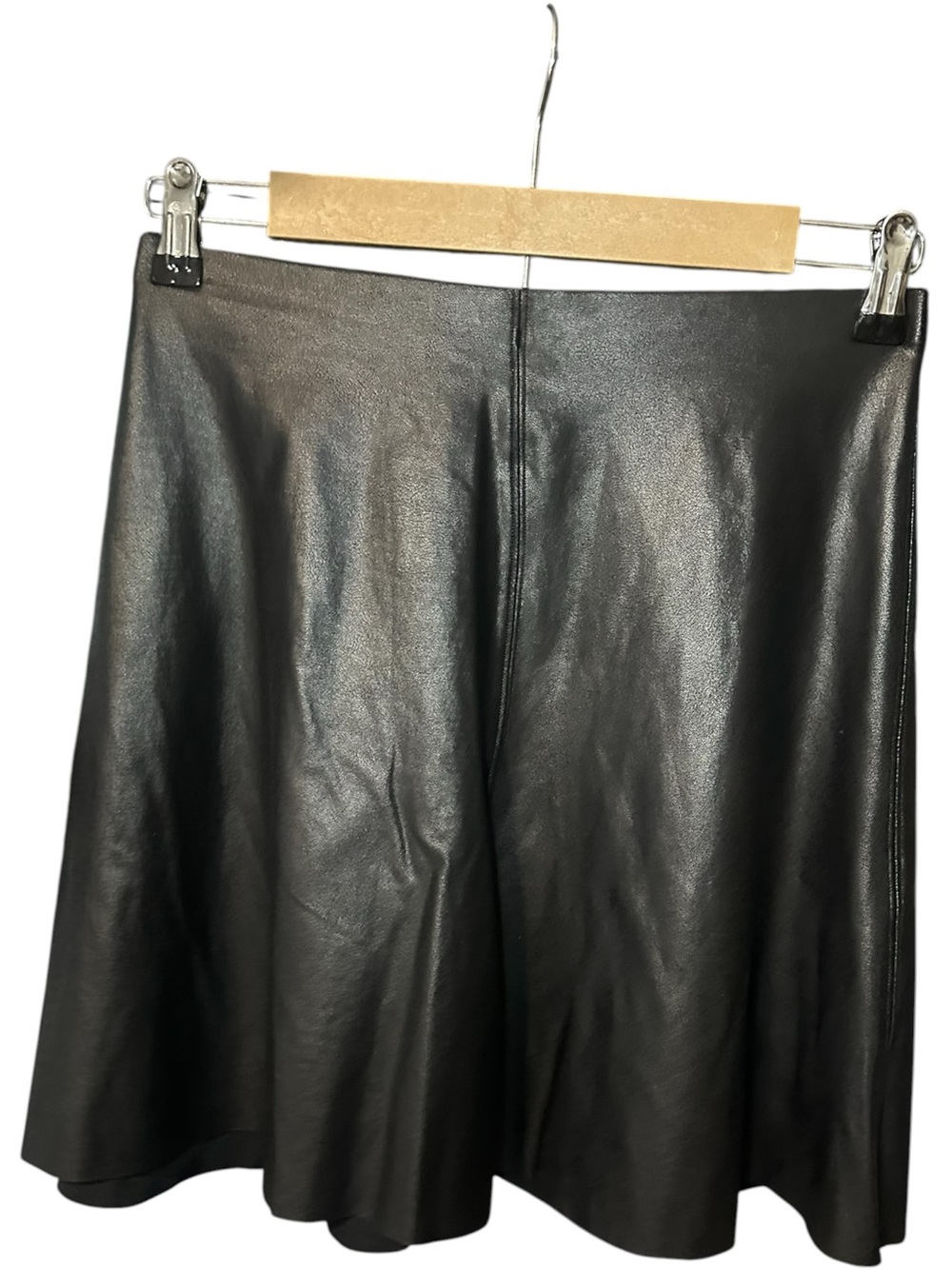 Spanx Leather Skater Skirt Black Size Small